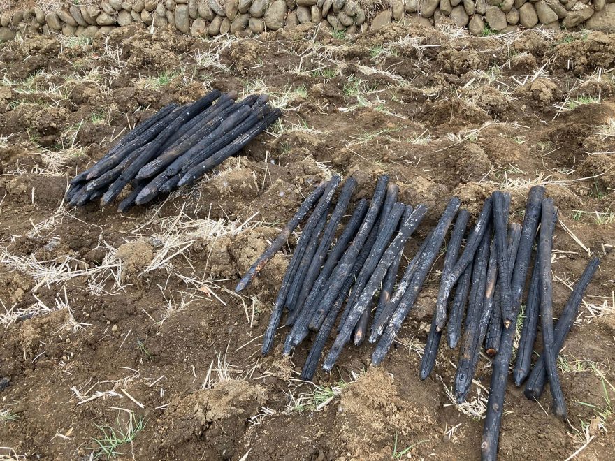 30本以上の焼き杭ができました